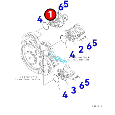 705-22-44070 Gear Pump Komatsu WA500-3 WF550-3 Loader Hydraulic Parts